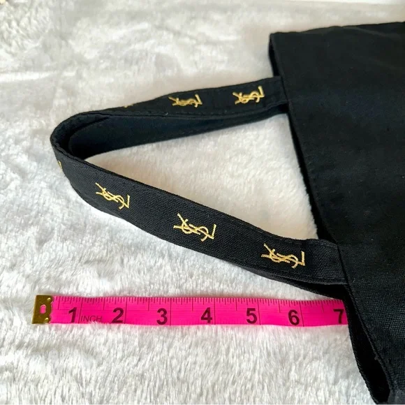 YSL YVES SAINT LAURENT black canvas beauty tote shoulder bag NEW - Picture 10 of 10
